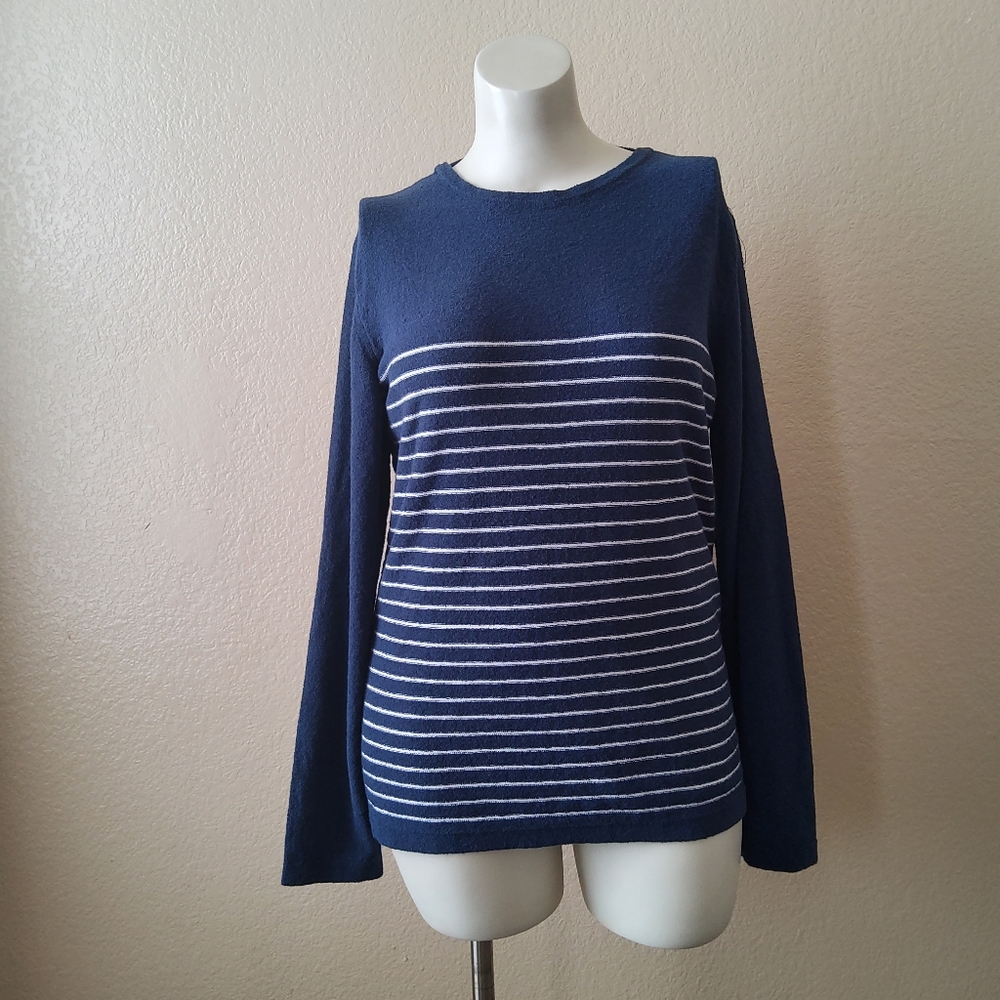 Marciano Striped Pullover Sweater Size L Blue White New